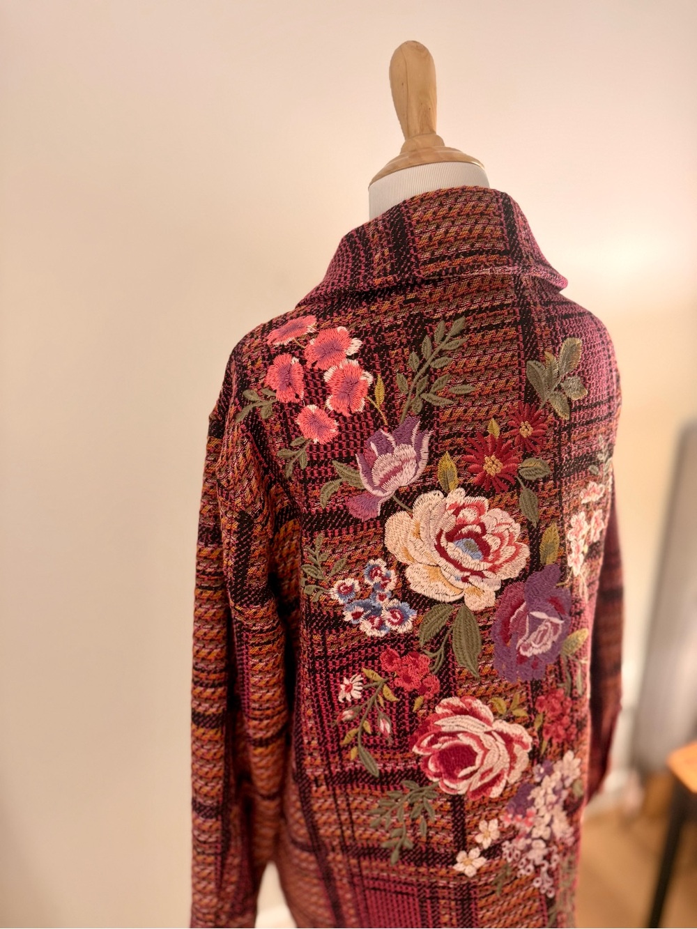 Like New ❥ Johnny Was Workshop ❥ Georgina Plaid Embroidered Jacket ❥ MSRP $400 - Picture 3 of 7